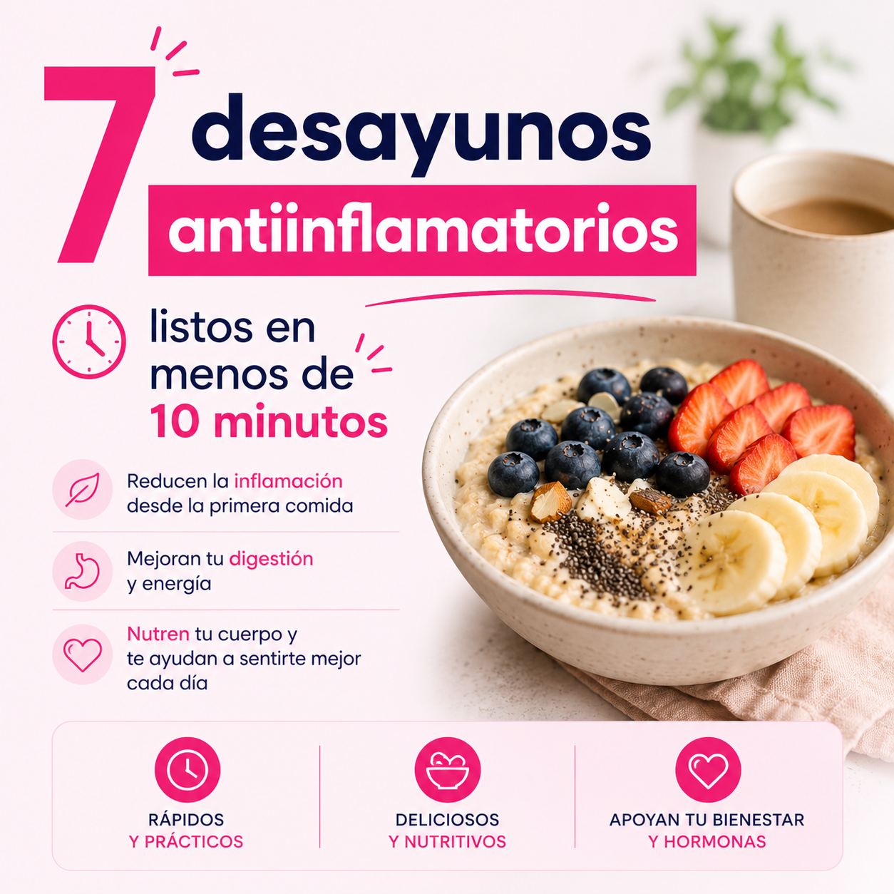 7 desayunos antiinflamatorios listos en menos de 10 minutos